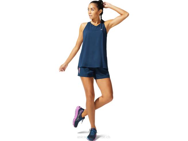 course femme sans manches bleu français Asics L6N0K4078