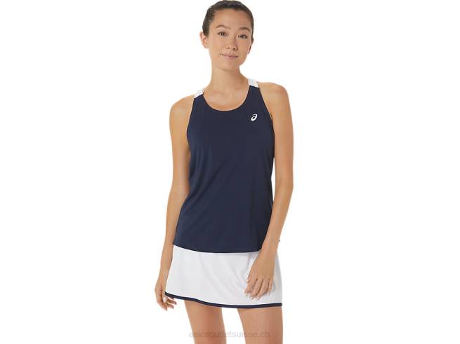 débardeur femme court minuit/blanc brillant Asics L6N0K2464