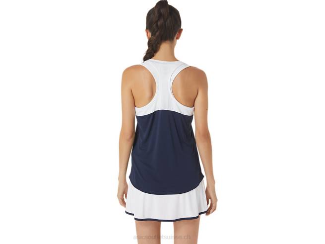 débardeur femme court minuit/blanc brillant Asics L6N0K2464