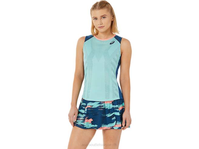 débardeur match femme vert oasis/indigo clair Asics L6N0K3495