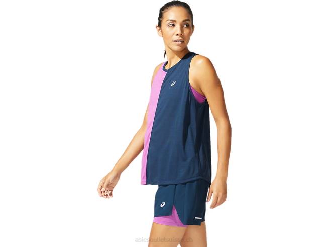 débardeur tokyo femme bleu français/raisin numérique Asics L6N0K4041