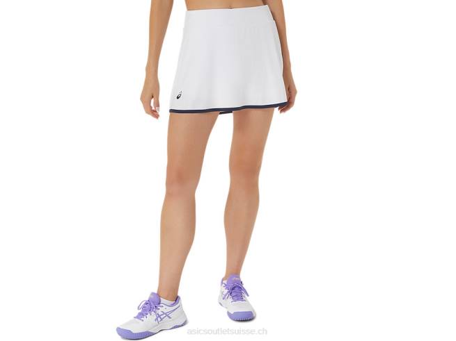 jupe-short femme blanc brillant Asics L6N0K2484