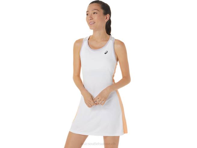 robe graphique court femme blanc brillant/violet crépusculaire Asics L6N0K2451