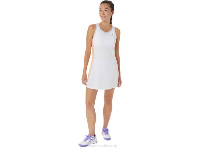 robe graphique court femme blanc brillant/violet crépusculaire Asics L6N0K2451