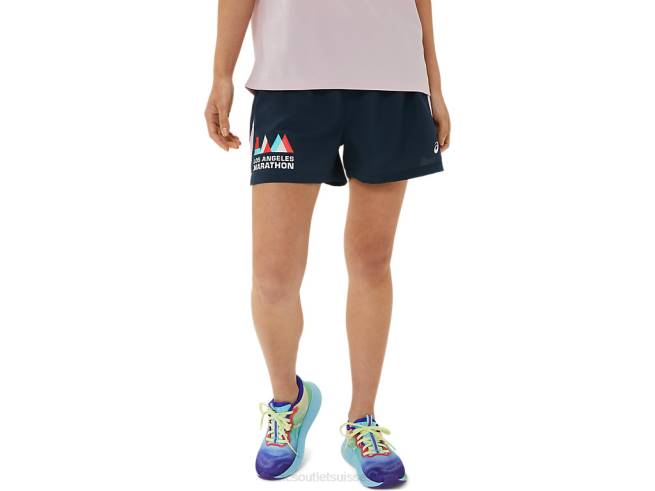 cuissard court 3po prêt-à-porter femme bleu foncé Asics L6N0K3314