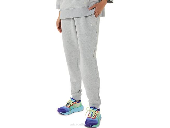 jogging polaire dimanche femme lam gris clair chiné Asics L6N0K3305