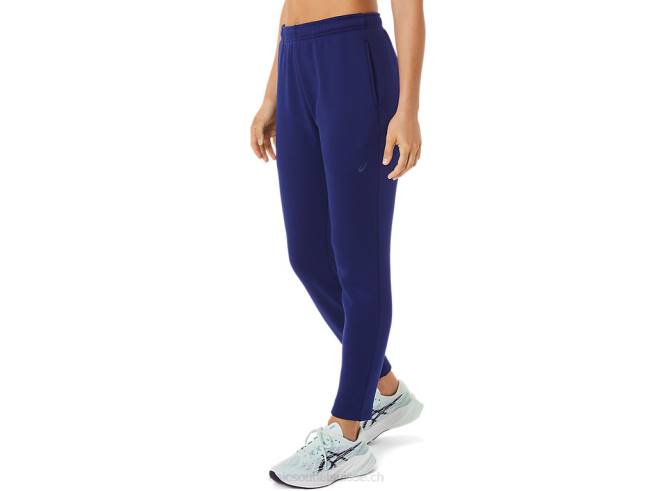 pantalon femme en maille brossée bleu de plongée Asics L6N0K2936