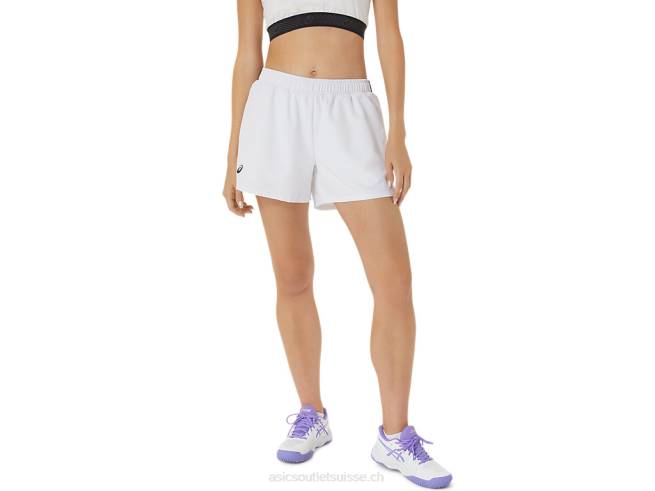 short court femme blanc brillant Asics L6N0K2474