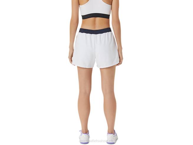 short court femme blanc brillant Asics L6N0K2474