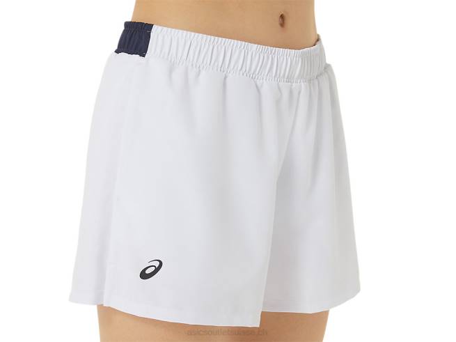 short court femme blanc brillant Asics L6N0K2474