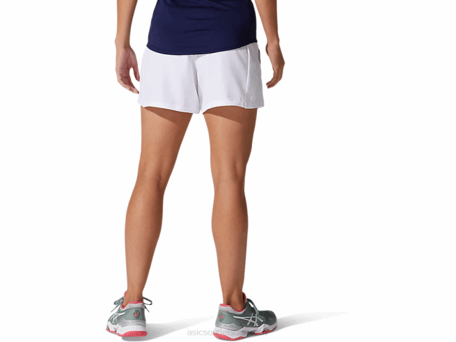 short court femme blanc brillant Asics L6N0K3795