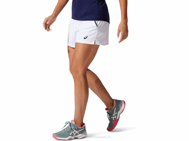 short court femme blanc brillant Asics L6N0K3795