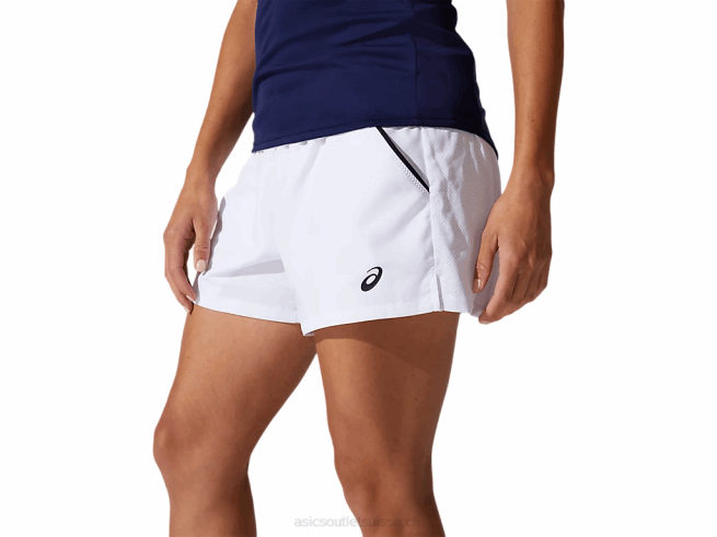 short court femme blanc brillant Asics L6N0K3795