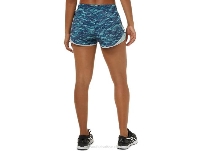 short de course pr lyte 2,5 pouces pour femmes imprimé sarcelle/glace fraîche/gris Asics L6N0K3864