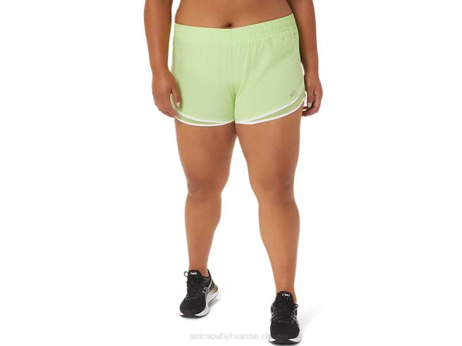 short de course pr lyte 2,5 pouces pour femmes vert citron/blanc brillant Asics L6N0K3294
