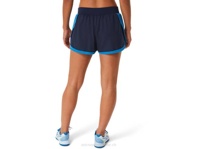 short de match femme minuit/vert danger Asics L6N0K2240