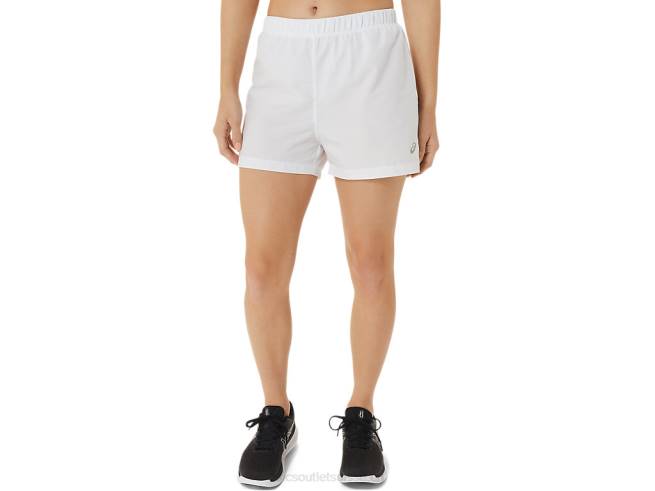 short prêt-à-porter 3po pour femme blanc brillant Asics L6N0K2886