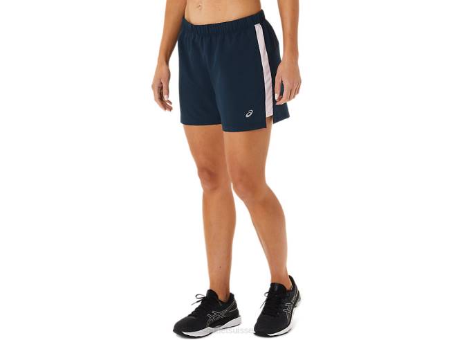 short prêt-à-porter 3po pour femme bleu français/rose pâle Asics L6N0K3339