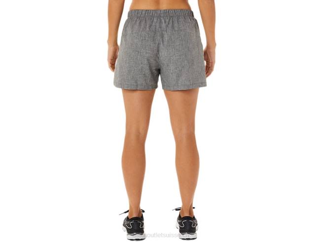 short prêt-à-porter 3po pour femme gris foncé chiné/jaune Asics L6N0K2893