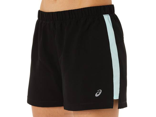 short prêt-à-porter 3po pour femme performance noir/bleu clair Asics L6N0K2917