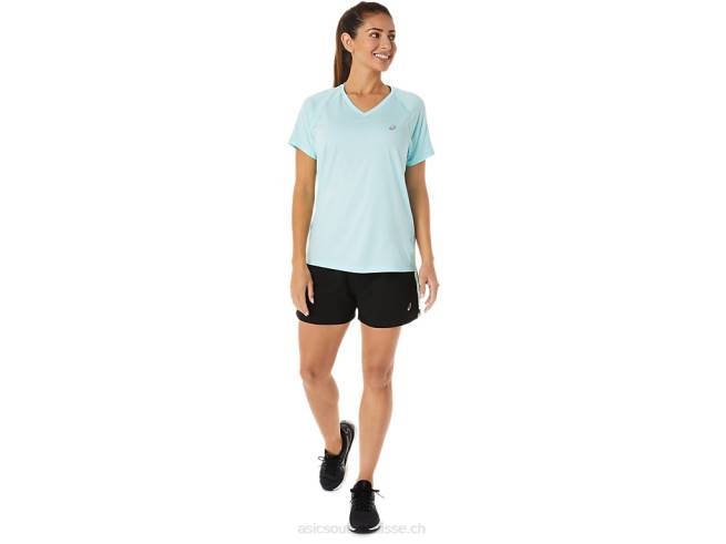 short prêt-à-porter 3po pour femme performance noir/bleu clair Asics L6N0K2917