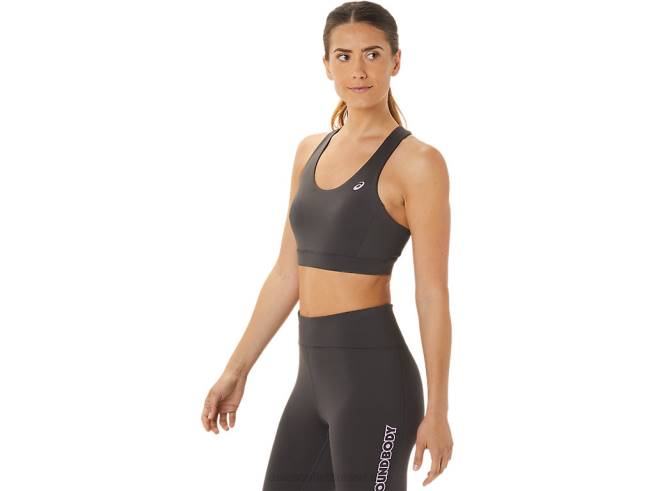 soutien-gorge à bretelles croisées pour femmes gris obsidienne Asics L6N0K2956
