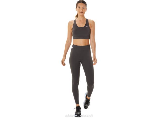 soutien-gorge à bretelles croisées pour femmes gris obsidienne Asics L6N0K2956