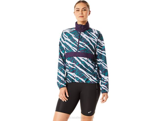 anorak camouflage sauvage femme ombre nocturne/pin velours Asics L6N0K3071