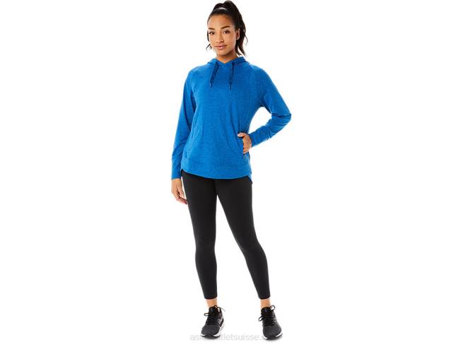 sweat à capuche technique pour femme lake drive spacedye/bleu clair Asics L6N0K3320