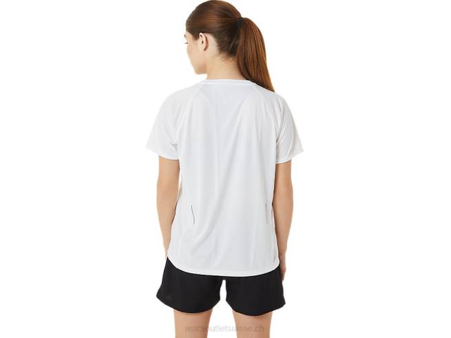 col en v prêt-à-porter lyte pour femmes blanc brillant Asics L6N0K3389