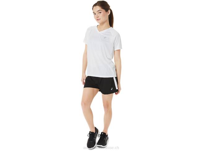 col en v prêt-à-porter lyte pour femmes blanc brillant Asics L6N0K3389