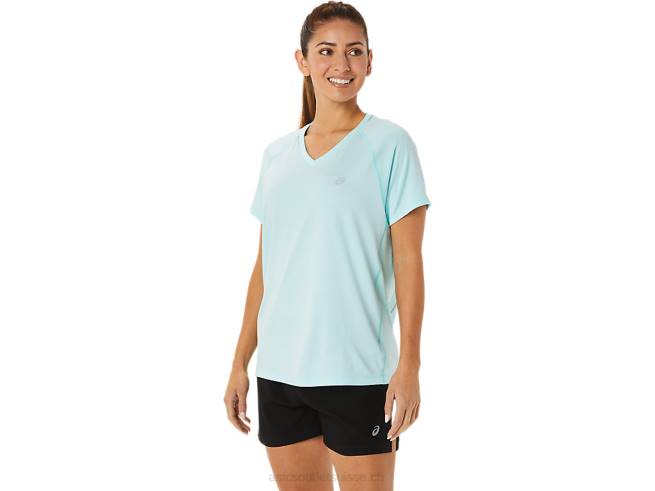 col en v prêt-à-porter lyte pour femmes bruyère bleu clair Asics L6N0K3467
