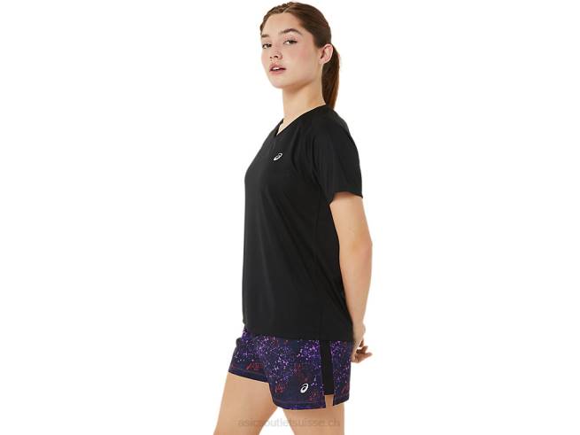 col en v prêt-à-porter lyte pour femmes performance noir Asics L6N0K3498