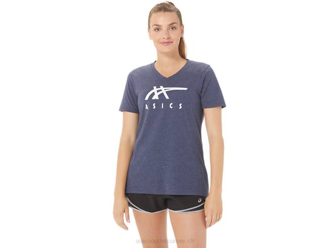 col en v à rayures pour femmes bruyère caban Asics L6N0K2972