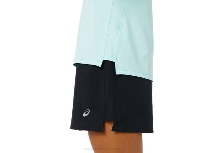 demi-zip prêt-à-porter pour femmes bleu clair Asics L6N0K3344