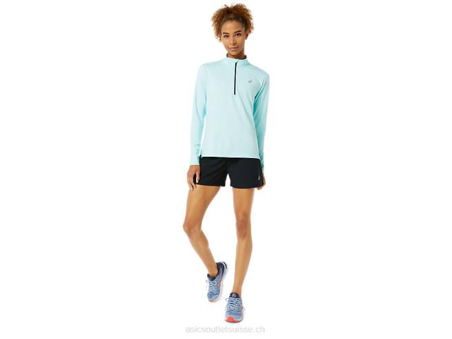 demi-zip prêt-à-porter pour femmes bleu clair Asics L6N0K3344