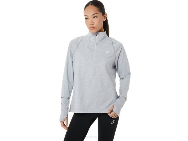demi-zip thermopolis femme gris clair chiné Asics L6N0K2920