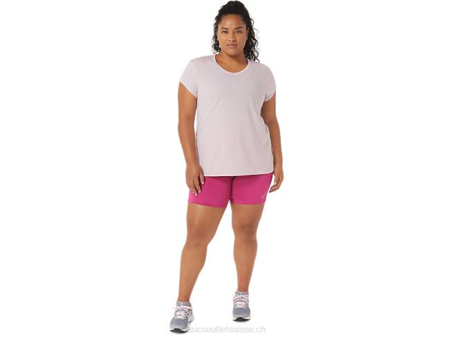 haut chiné col v femme bruyère à peine rose Asics L6N0K2746