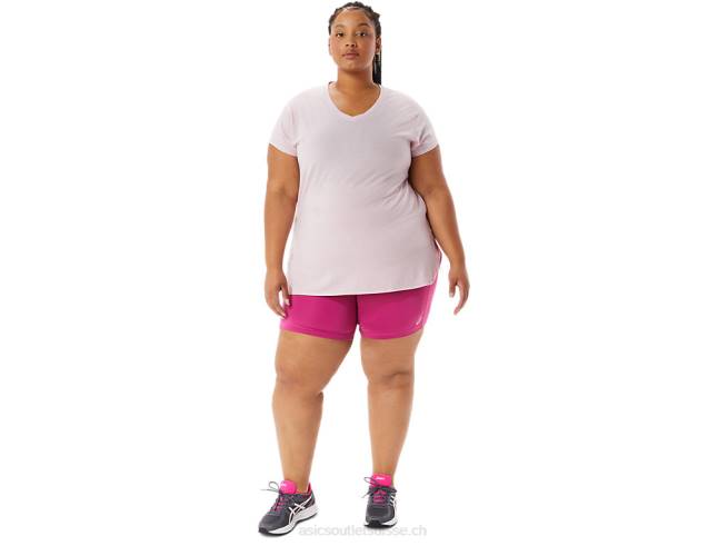 haut chiné col v femme bruyère à peine rose Asics L6N0K2746