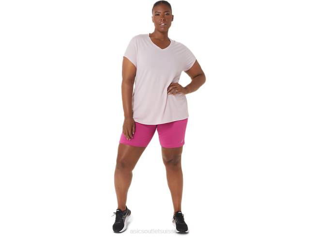 haut chiné col v femme bruyère à peine rose Asics L6N0K2746