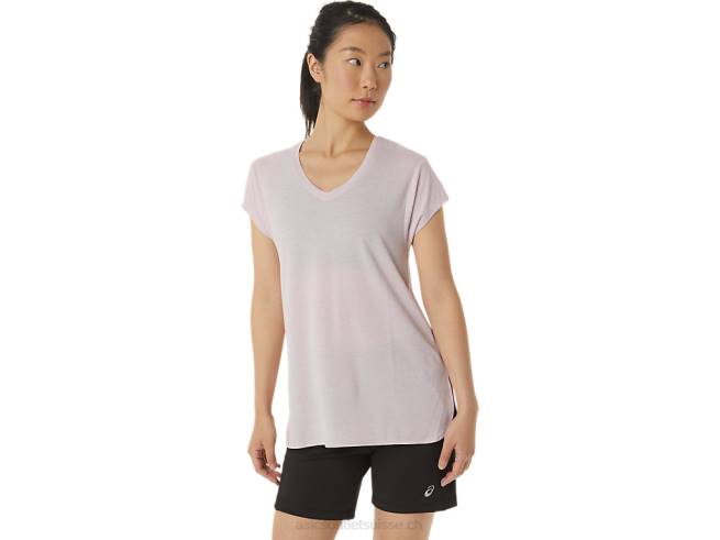 haut chiné col v femme bruyère à peine rose Asics L6N0K2746