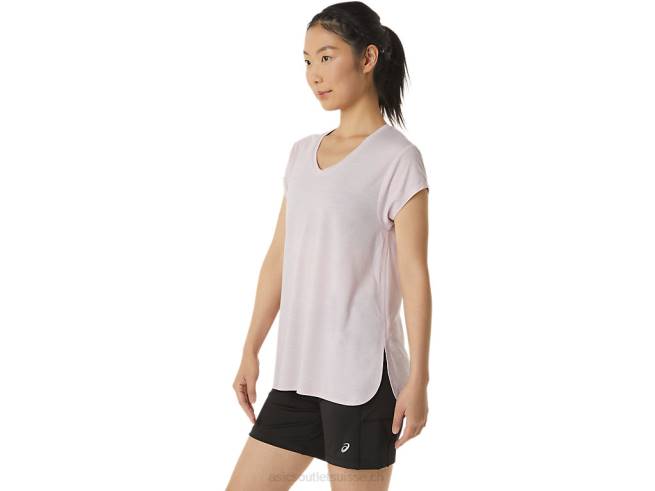 haut chiné col v femme bruyère à peine rose Asics L6N0K2746