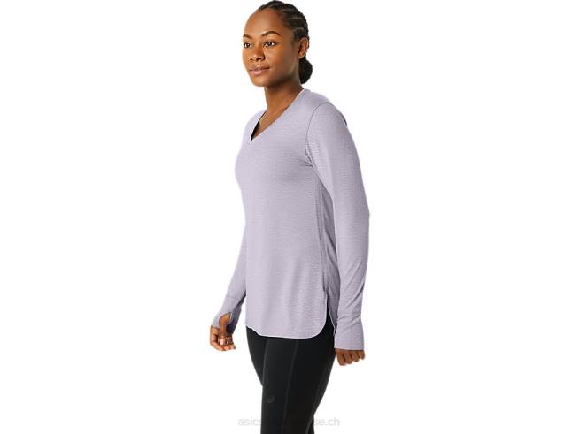 haut chiné à manches longues pour femmes bruyère violette du crépuscule Asics L6N0K2304