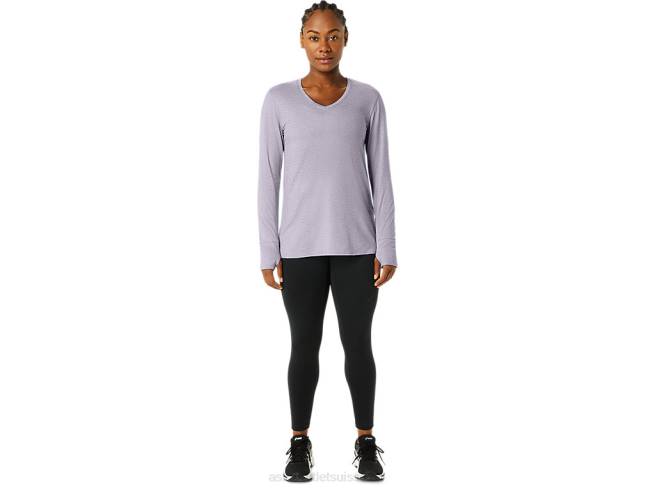 haut chiné à manches longues pour femmes bruyère violette du crépuscule Asics L6N0K2304