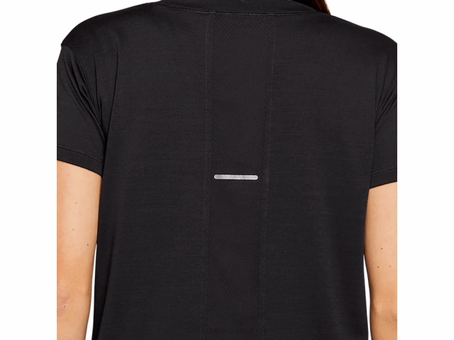 haut court à manches courtes pour femmes performance noir Asics L6N0K4142