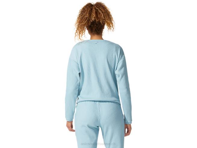 haut en molleton stretch doux pour femmes fumée bleue Asics L6N0K4053