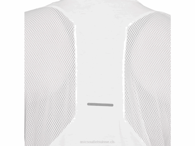 haut à manches courtes et col en V pour femmes blanc brillant Asics L6N0K4141