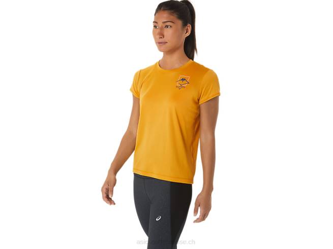 haut à manches courtes et logo fujitrail pour femme tempête de sable Asics L6N0K2565