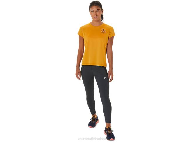 haut à manches courtes et logo fujitrail pour femme tempête de sable Asics L6N0K2565