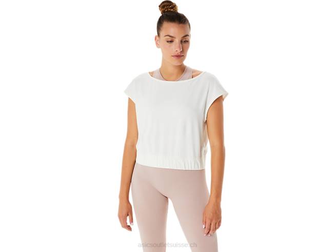 haut à manches courtes nagino flex pour femmes crème Asics L6N0K2143